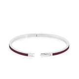 Enamel Bangle With Clasp (Silver)