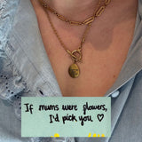 Handwriting T Bar Necklace With Rope Chain