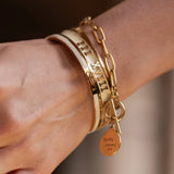 Handwriting T Bar Bracelet With Paperclip Chain