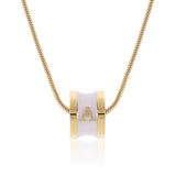 Signature Initial Necklace (Pink and Gold)