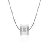 Signature Initial Necklace (Cream and Silver)