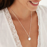 Spinning Disc Necklace with Double Engraving (Silver)