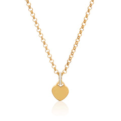 Engraved Heart Pendant Necklace