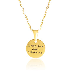Handwriting Disc Necklace