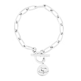 Handwriting T Bar Bracelet With Paperclip Chain