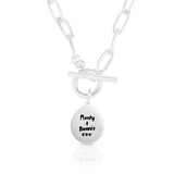 Handwriting T Bar Necklace With Paperclip Chain
