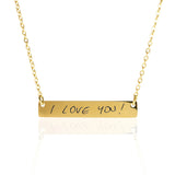 Handwriting Horizontal Bar Necklace