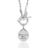 Handwriting T Bar Necklace With Rope Chain