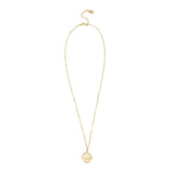 Spinning Disc Necklace with Double Engraving (Gold)
