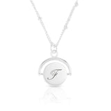 Spinning Disc Necklace with Double Engraving (Silver)