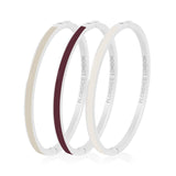Enamel Bangle With Clasp (Silver)