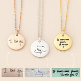 Handwriting Disc Necklace
