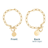 Handwriting T Bar Bracelet With Paperclip Chain