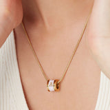 Signature Initial Necklace (Pink and Gold)