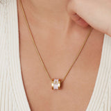 Signature Initial Necklace (Pink and Gold)