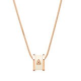 Signature Initial Necklace (Cream and Rose Gold)
