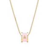 Signature Initial Necklace (Pink and Gold)