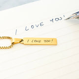 Handwriting Vertical Bar Necklace