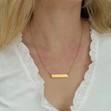 Handwriting Horizontal Bar Necklace