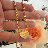 Handwriting Love Heart Necklace