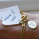 Handwriting T Bar Bracelet With Rope Chain