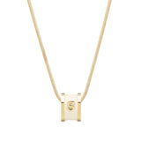 Signature Initial Necklace (Cream and Gold)