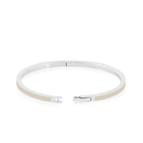 Enamel Bangle With Clasp (Silver)