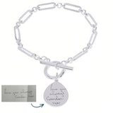 Handwriting T Bar Bracelet, Paperclip Chain