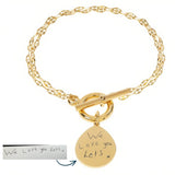 Handwriting T Bar Bracelet, Double Fine Chain