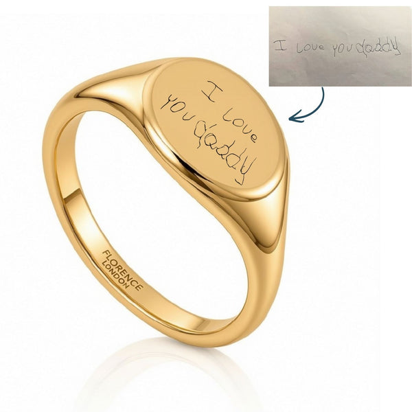 Men's Handwriting Signet Ring