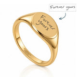 Women's Handwriting Signet Ring