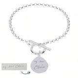 Handwriting T Bar Bracelet, Belcher Chain