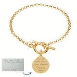Handwriting T Bar Bracelet, Belcher Chain