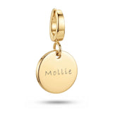 Gold Engraved Disc Charm