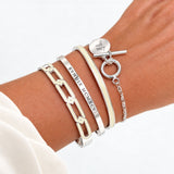 Handwriting T Bar Bracelet, Double Fine Chain