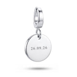 Silver Engraved Disc Charm