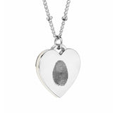 Women's Engraved Heart Fingerprint Necklace