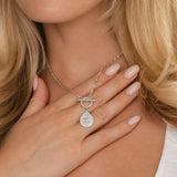 Handwriting T Bar Necklace, Double Fine Chain