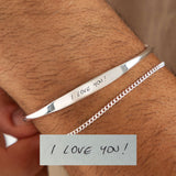 Men's Handwriting Torque Bracelet