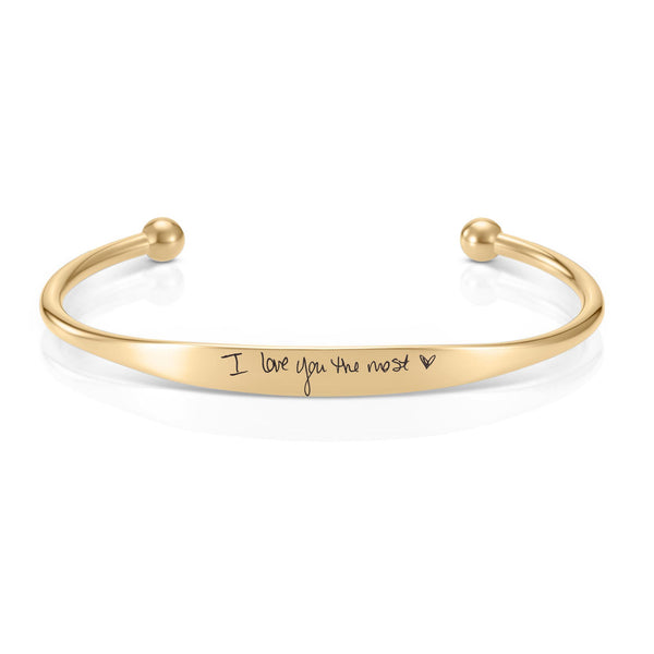Men's Handwriting Torque Bracelet
