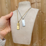 SAMPLE (New) - Gold/Silver Tag Necklace