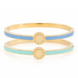 Oval Clasp Enamel Bangle (Gold)