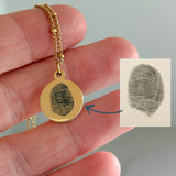 Women's Engraved Disc Fingerprint Necklace