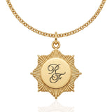 Women's Engraved Badge Necklace