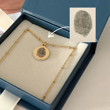Women's Engraved Disc Fingerprint Necklace
