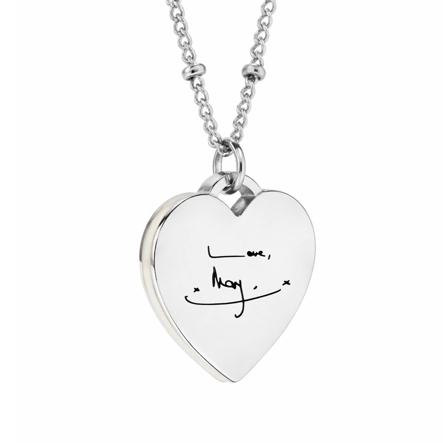 Women's Handwriting Heart Necklace