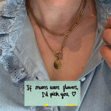 Handwriting T Bar Necklace With Rope Chain