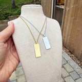 SAMPLE (New) - Gold/Silver Tag Necklace