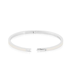 Enamel Bangle With Clasp (Silver)