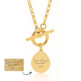 Handwriting T Bar Necklace, Belcher Chain